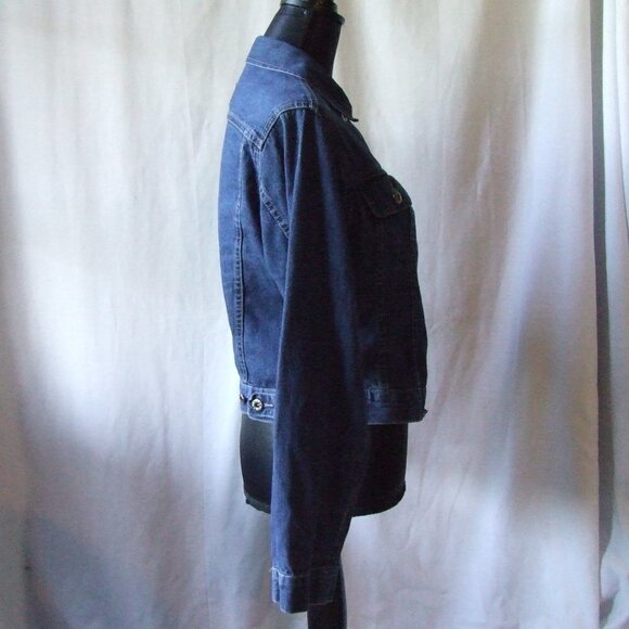 Brody jean jacket denim cowgirl cropped medium spring summer coat vintage 1990s - Picture 4 of 15